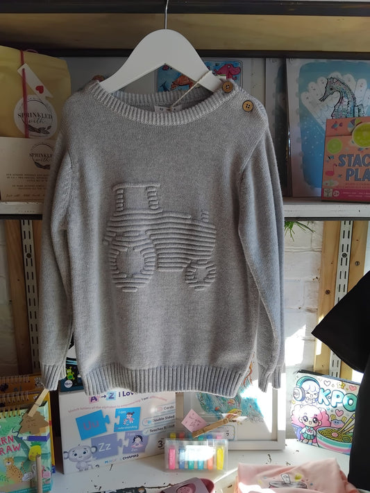 Grey Tractor Jumper