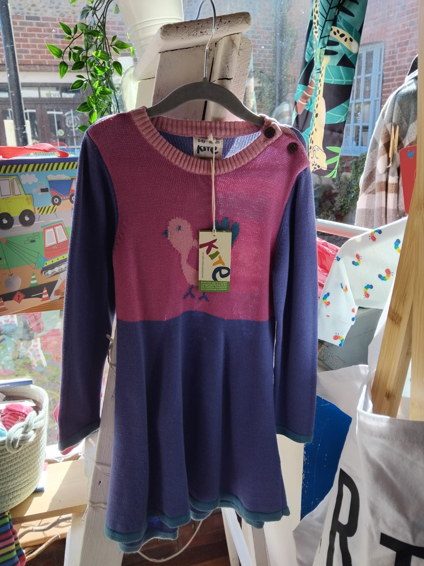 Pink Bird Jumper Dress