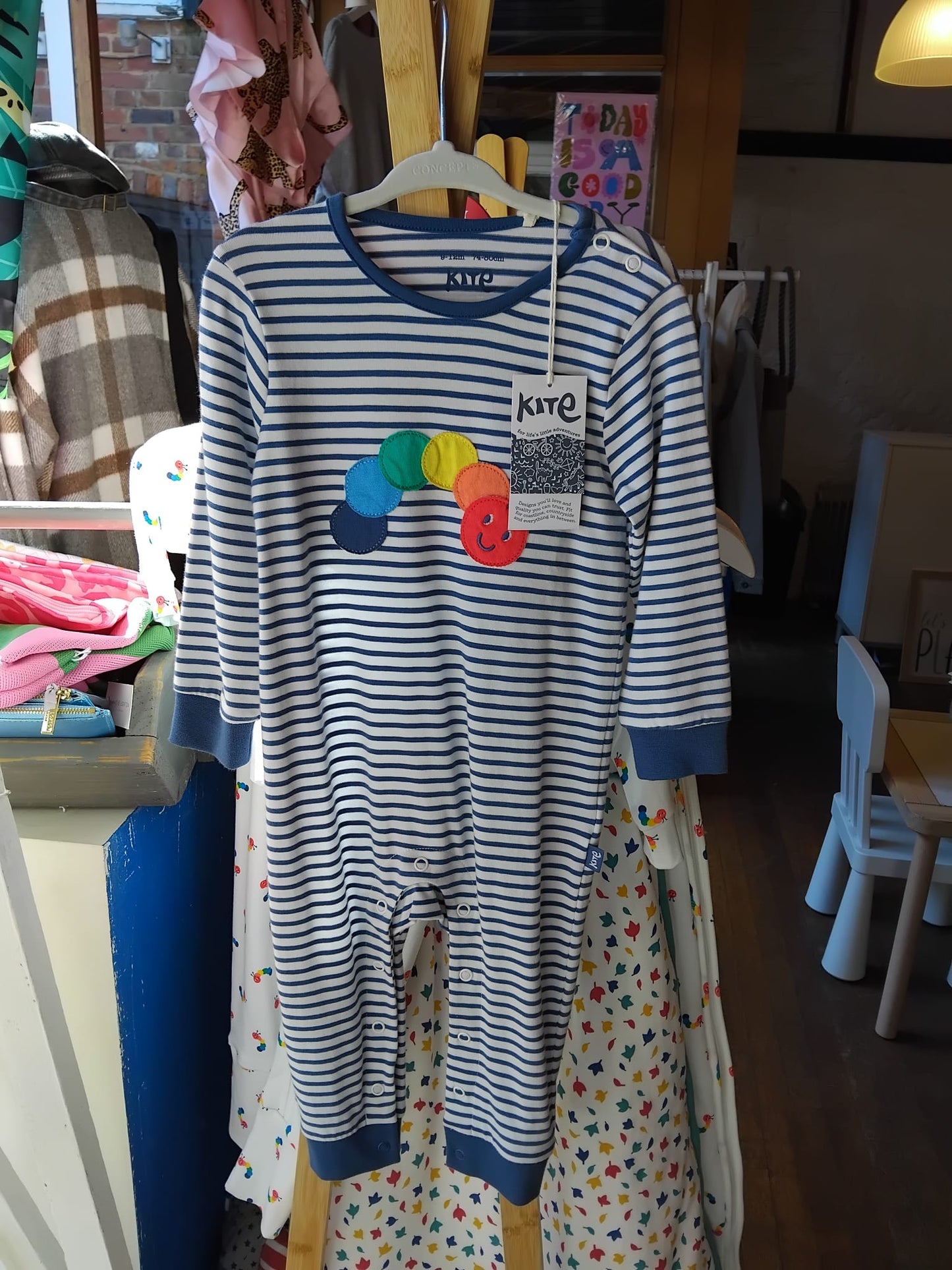 Striped Caterpillar Onesie - Kite